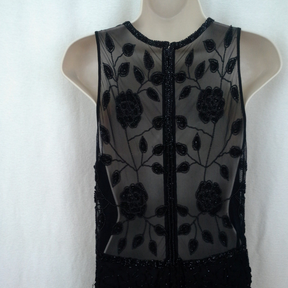 *HP* Brilliante by J.A. dress M Black Silk Beaded - Picture 8 of 8